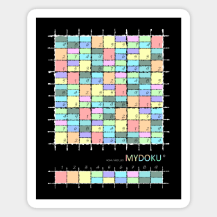 Mydoku_W004_H001_001_F: Sudoku, Sudoku coloring, logic, logic puzzle, holiday puzzle, fun, away from screen Magnet